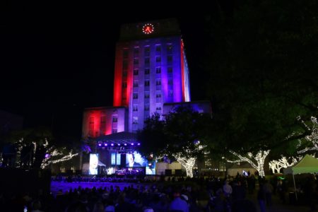 The Public Memorial Tribute took place outside of City Hall.