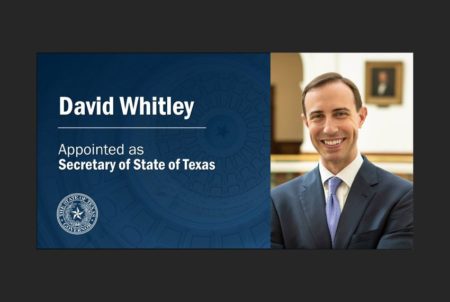 David Whitley was named the next secretary of state by Gov. Greg Abbott.