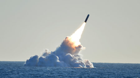 The new weapon is designed to be launched on a ballistic missile fired from a submarine.