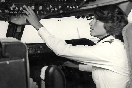 Lynn Rippelmeyer In A 747 Cockpit
