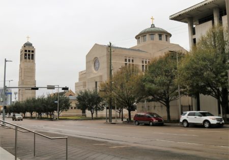 The Co-Cathedral of the Sacred Heart is located in downtown Houston.