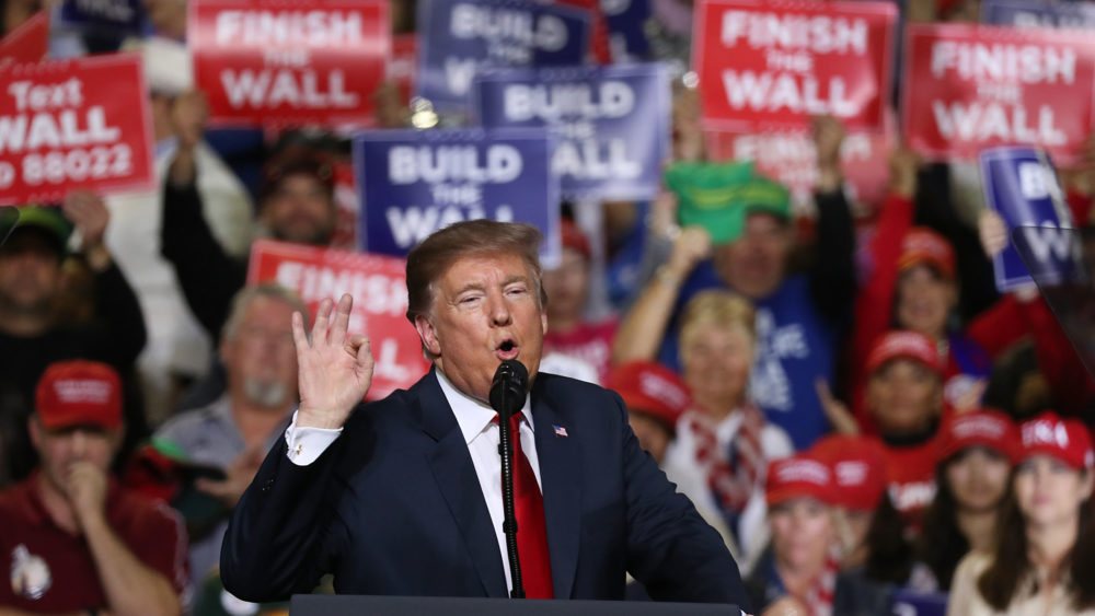 President Trump speaks during a rally Monday in El Paso, Texas.
