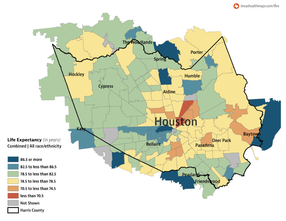 Life Expectancy In Houston Can Vary Up To 20 Years Depending On Where