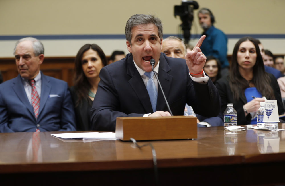 Michael Cohen, President Donald Trump's former personal lawyer, testifies before the House Oversight and Reform Committee on Capitol Hill in Washington, Wednesday, Feb. 27, 2019. (AP Photo/Pablo Martinez Monsivais)