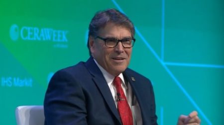 Energy Secretary Rick Perry spoke at the 2019 edition of CERAWEEK in Houston on March 13, 2019.