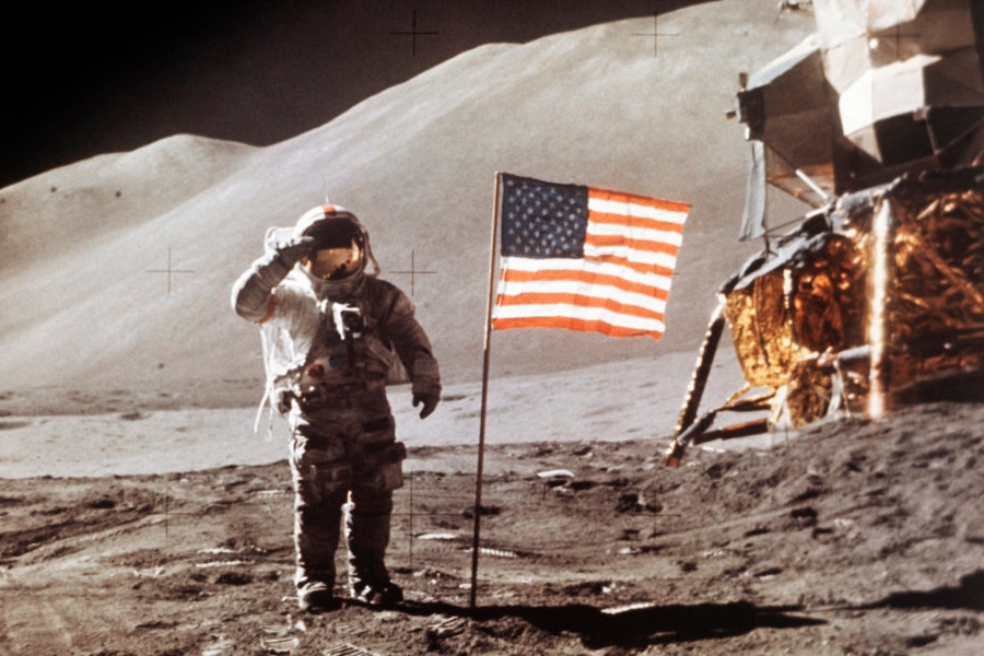 moon landing flag