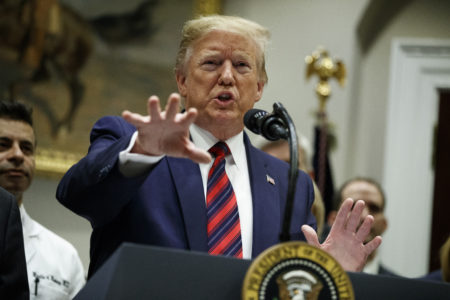 President Donald Trump speaks during a event on medical billing in the Roosevelt Room of the White House, Thursday, May 9, 2019, in Washington. (AP Photo/Evan Vucci)