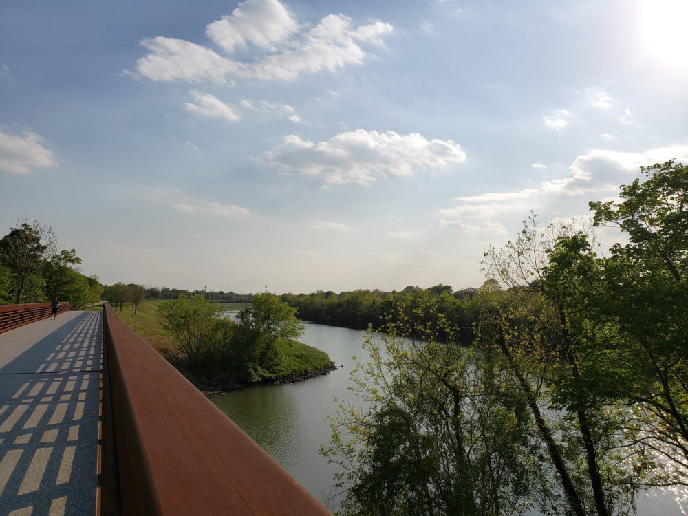 New hike-and-bike bridge across a tributary to Sims Bayou