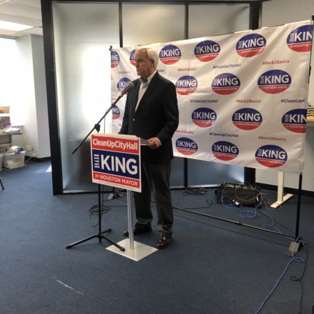 Mayoral candidate Bill King announced his plan to reform ethics at the City of Houston on June 11, 2019, during a news conference.