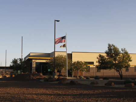 The entrance of a Border Patrol station in Clint, Texas. U.S. Customs and Border Protection said the agency is removing children from the facility following reports of unsanitary conditions inside.