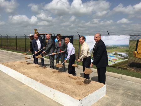 Officials ceremonially break ground on Phase 1 of the Houston Spaceport on Friday, June 28, 2019.