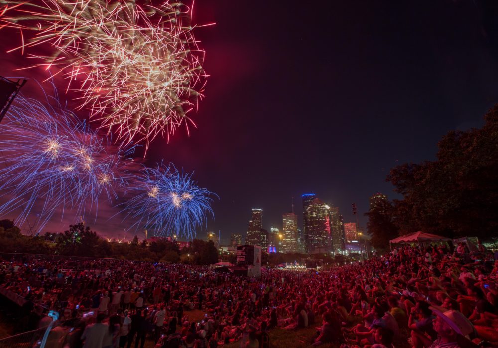 Fireworks from Citgo Freedom Over Texas event.