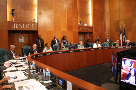 In this file photo, the Houston City Council holds a hearing about the city's juvenile curfew law.