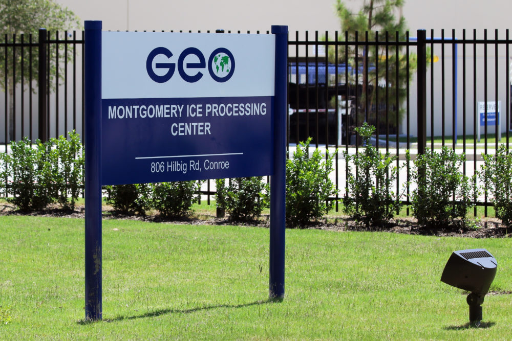Montgomery ICE Processing Center Conroe Sign on July 26, 2019.
07/26/2109