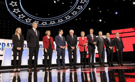 The first 10 Democratic candidates prepare to debate on Tuesday night in Detroit.