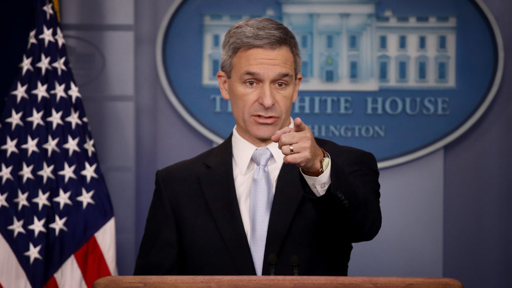 Ken Cuccinelli, the acting director of U.S. Citizenship and Immigration Services, said Monday at the White House that immigrants legally in the U.S. may no longer be eligible for green cards if they use food stamps, Medicaid and other public benefits.