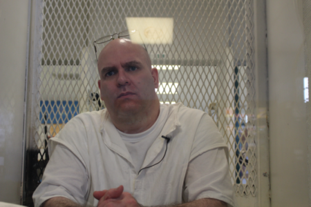 Larry Swearingen during an interview with Texas Public Radio at the Texas State Penitentiary at Huntsville.