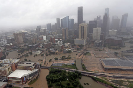 Flooding in Downtown Houston During Harvey