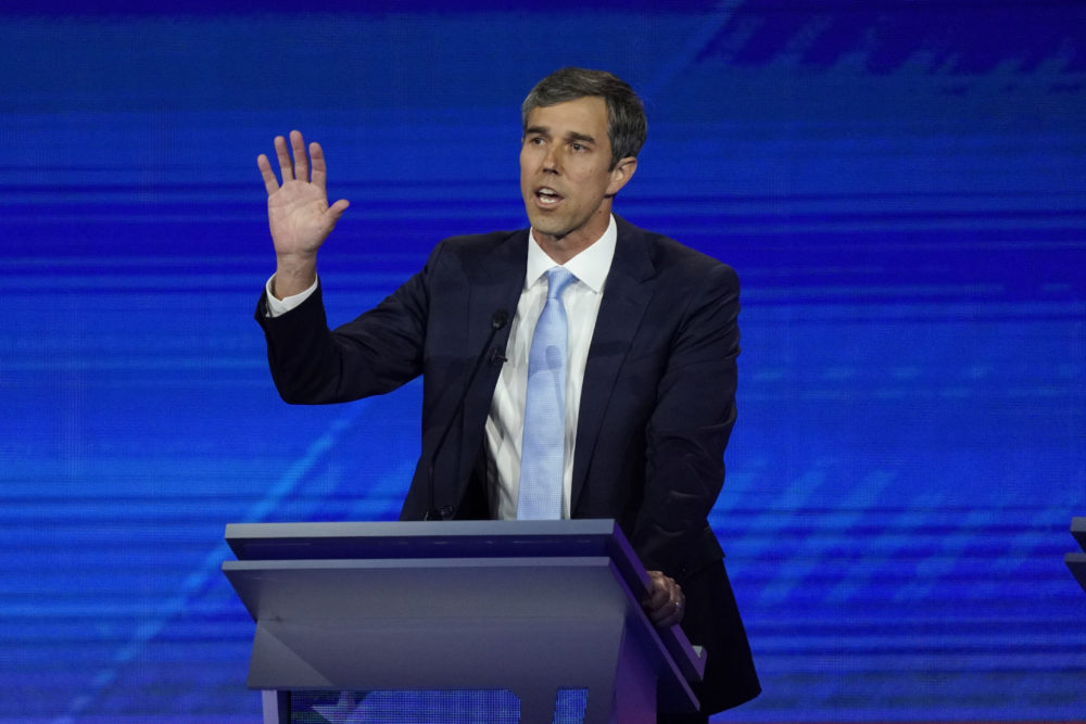 Democratic presidential candidate former Texas Rep. Beto O'Rourke answers a question Thursday, Sept. 12, 2019, during a Democratic presidential primary debate hosted by ABC at Texas Southern University in Houston.
