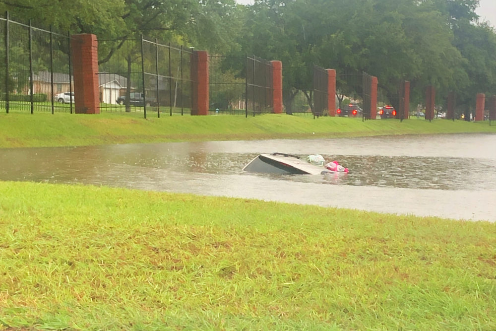 Submerged Car Near Houston Baptist University