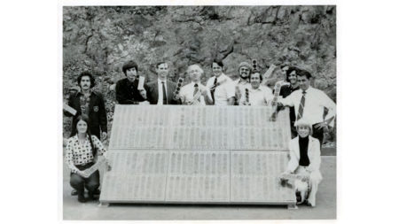Elliot Berman with his team at Solar Power Corporation outside their office and manufacturing facility in Braintree, Mass., in 1973. John Perlin, author of Let it Shine: The 6,000-Year Story of Solar Energy, credits Berman with "planting the flag of solar photovoltaics throughout the world."