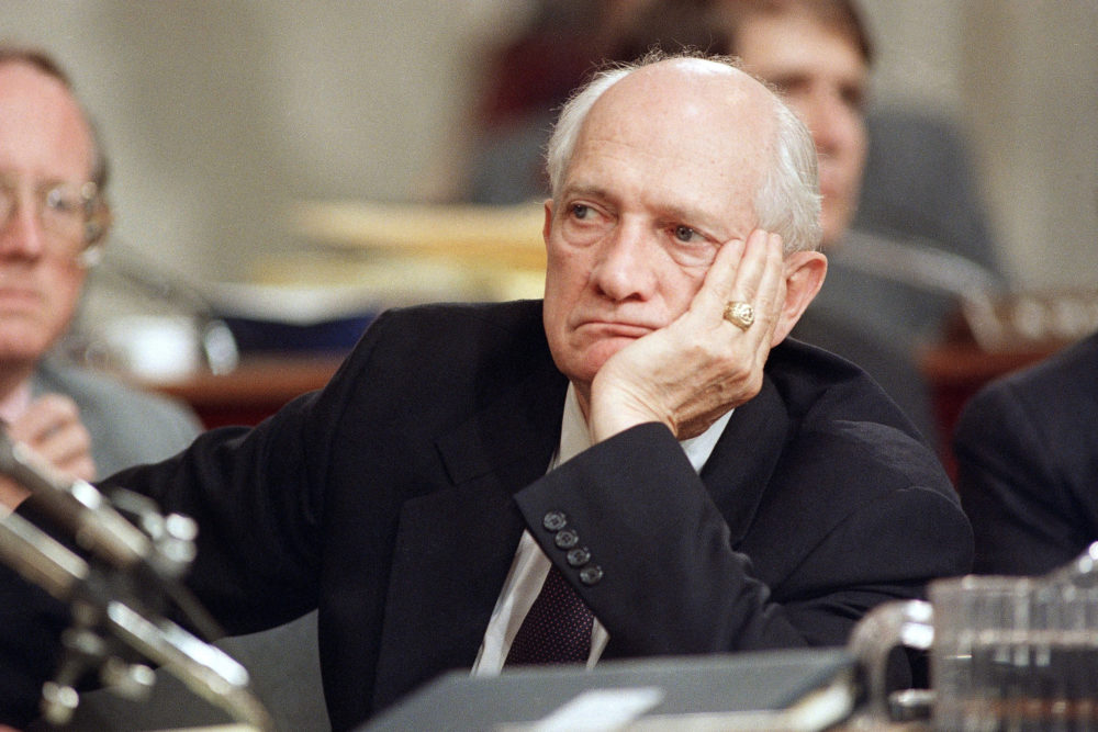 Rep. Jack Brooks during the Iran-Contra hearings
