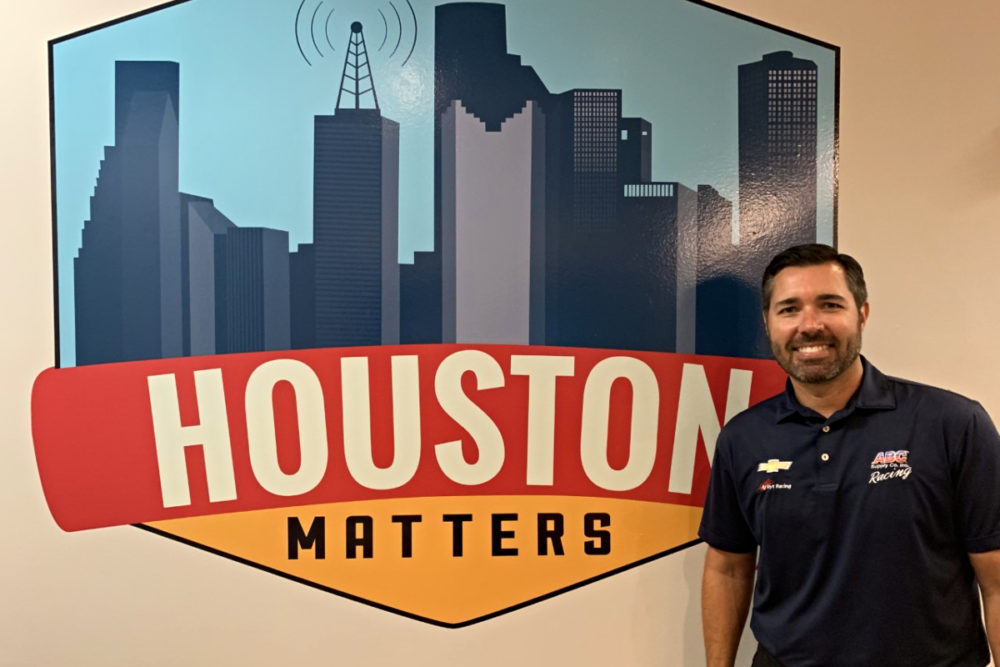 Larry Foyt with the Houston Matters Logo