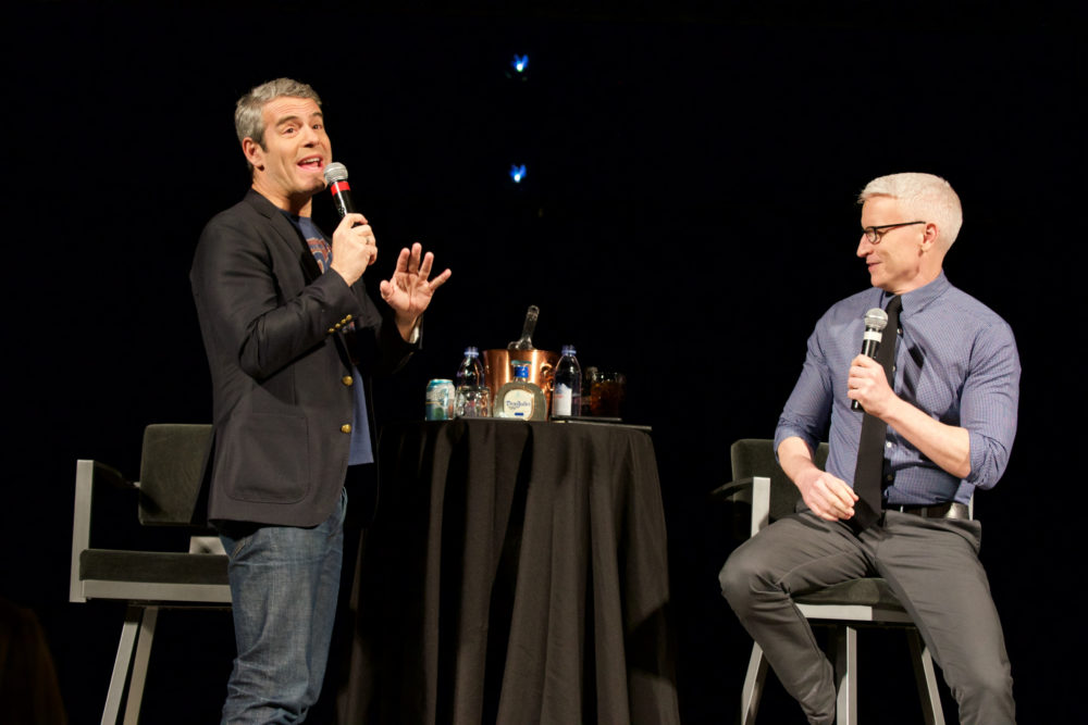 Andy Cohen and Anderson Cooper On Stage
