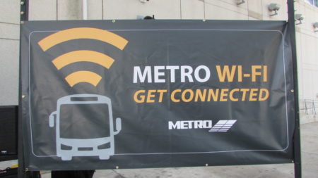 Riders can access Wi-Fi through a pilot program on select buses and trains.