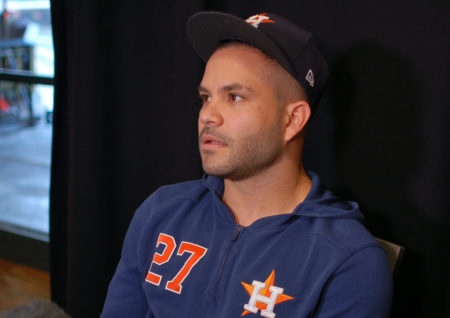 Jose Altuve Talks to Reporters