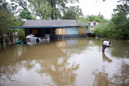A Houston area home flooded after Hurricane Harvey.