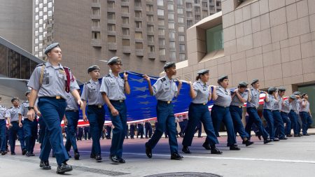 Future soldiers march the Houston Veterans Day Parade