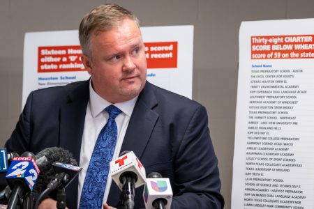 Zeph Capo, President of the Houston Federation of Teachers, outlined concerns with the proposed takeover at a press conference on November 11.