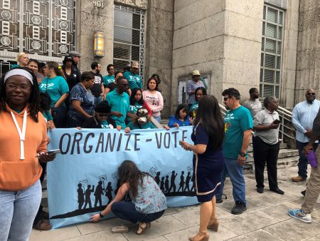 At a rally outside Houston City Hall in November, District B residents demanded the runoff election be on the December ballot.