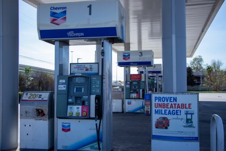 Chevron gas pumps located on Eastex Fwy. Taken on December 3, 2019.