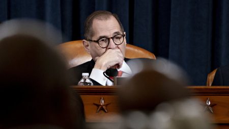 House Judiciary Committee Chairman Jerry Nadler, D-N.Y., listens during a House Judiciary Committee markup hearing on the articles of impeachment against President Trump on Capitol Hill on Thursday.