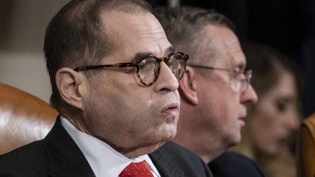 House Judiciary Committee Chairman Jerry Nadler had adjourned Thursday without a vote on the articles of impeachment. Ranking member Doug Collins (in background) likened the move to a "kangaroo court."