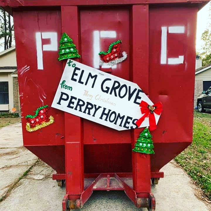 Christmas decorations in the Elm Grove neighborhood.
