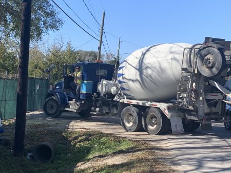 A concrete truck in Northwest Houston