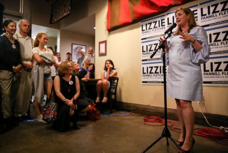 Lizzie Pannill Fletcher at her election night party in 2018. She is a top target for Republicans in 2020.