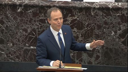 In this image from video, House impeachment manager Rep. Adam Schiff, D-Calif., speaks during the impeachment trial in the Senate. Schiff's stance is that "you can't have a fair trial without witnesses."