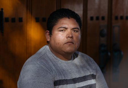 Alexander Antonio Burgos Mejia was detained at the Adelanto ICE Processing Center in 2017, when he went on a hunger strike to protest conditions at the facility. He said he and the other detainees suffered burns and other injuries, after GEO Group staff used pepper spray. "I will never forget seeing the faces of my friends, seeing them crying," he said.