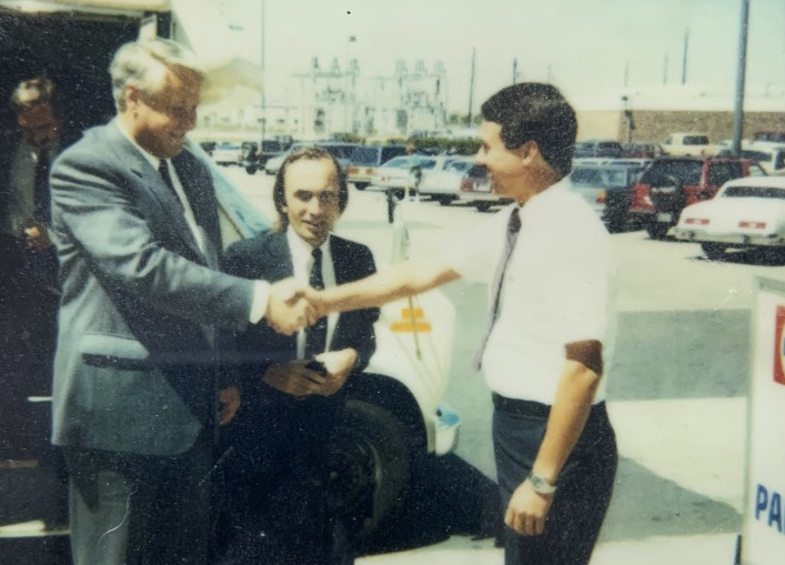 Paul Yirga Greeting Boris Yeltsin
