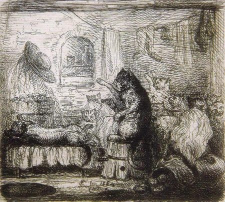 The Death of Tomcat Murr, etching on paper by Fernando II of Portugal