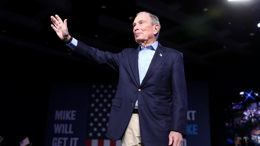 Mike Bloomberg waves to his supporters at his Super Tuesday night event on March 3. Bloomberg dropped out of the Democratic primary race on Wednesday.