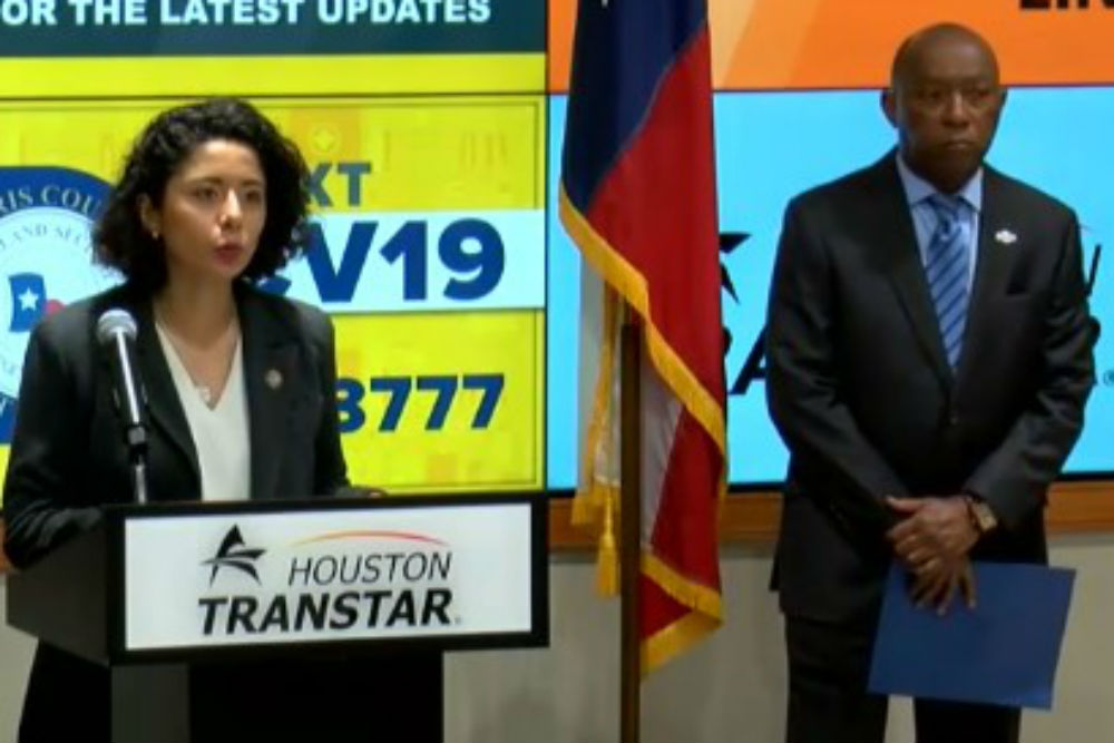 Harris County Judge Lina Hidalgo and Houston Mayor Sylvester Turner announced a stay-at-home order Tuesday.