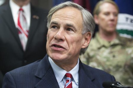 Gov. Greg Abbott speaks at a press conference in this KUT file photo.