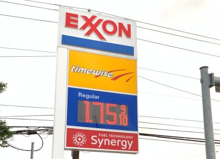 An Exxon station in Houston. Gas prices continue to drop as  oil hovers around $20 per barrel.