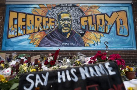 A memorial lives where George Floyd was killed in Minneapolis on May 25 while in police custody.