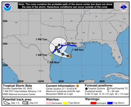 Tropical Storm Beta Meandering Toward Texas, Louisiana – Houston Public ...